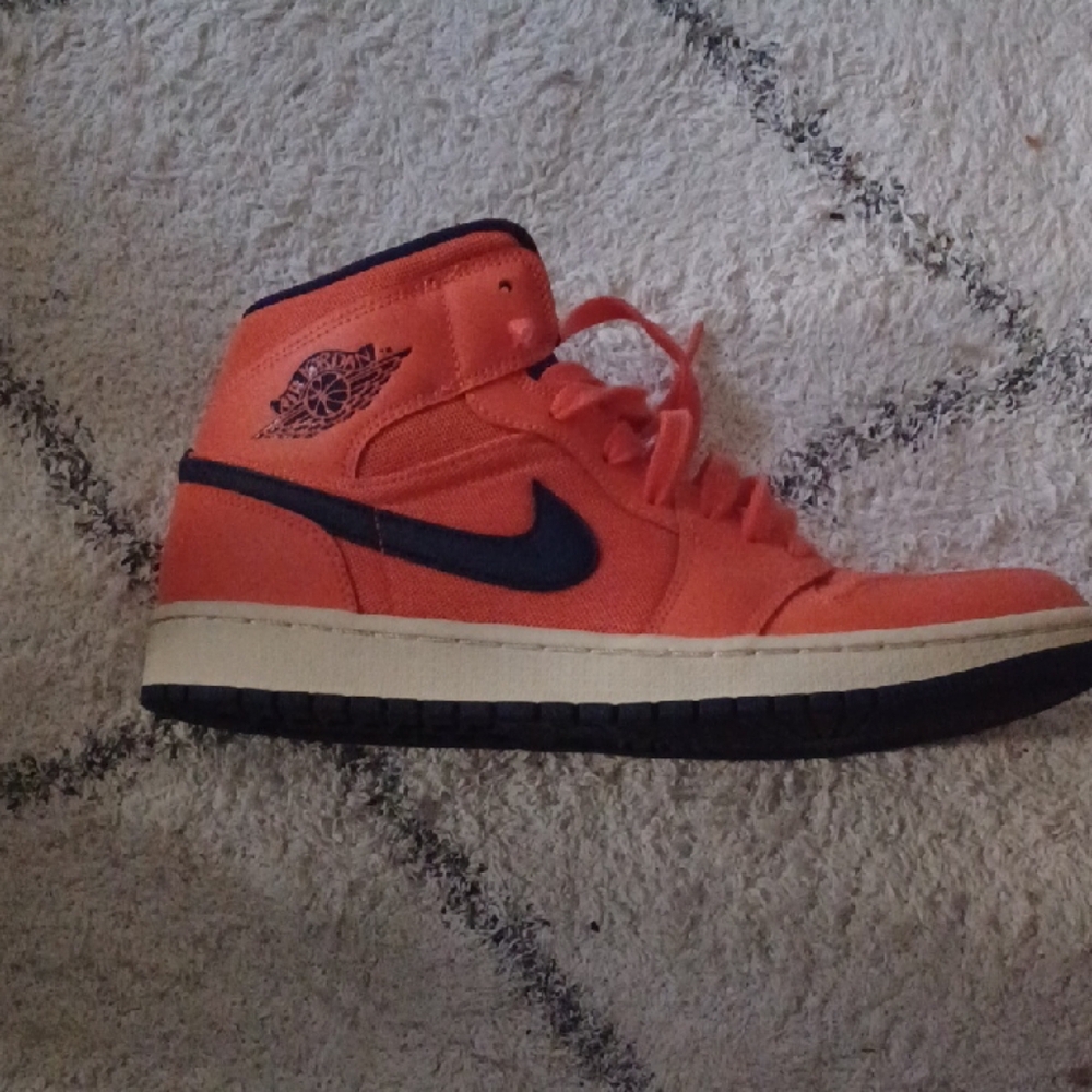 Nike Orange and Black High-Top Sneakers